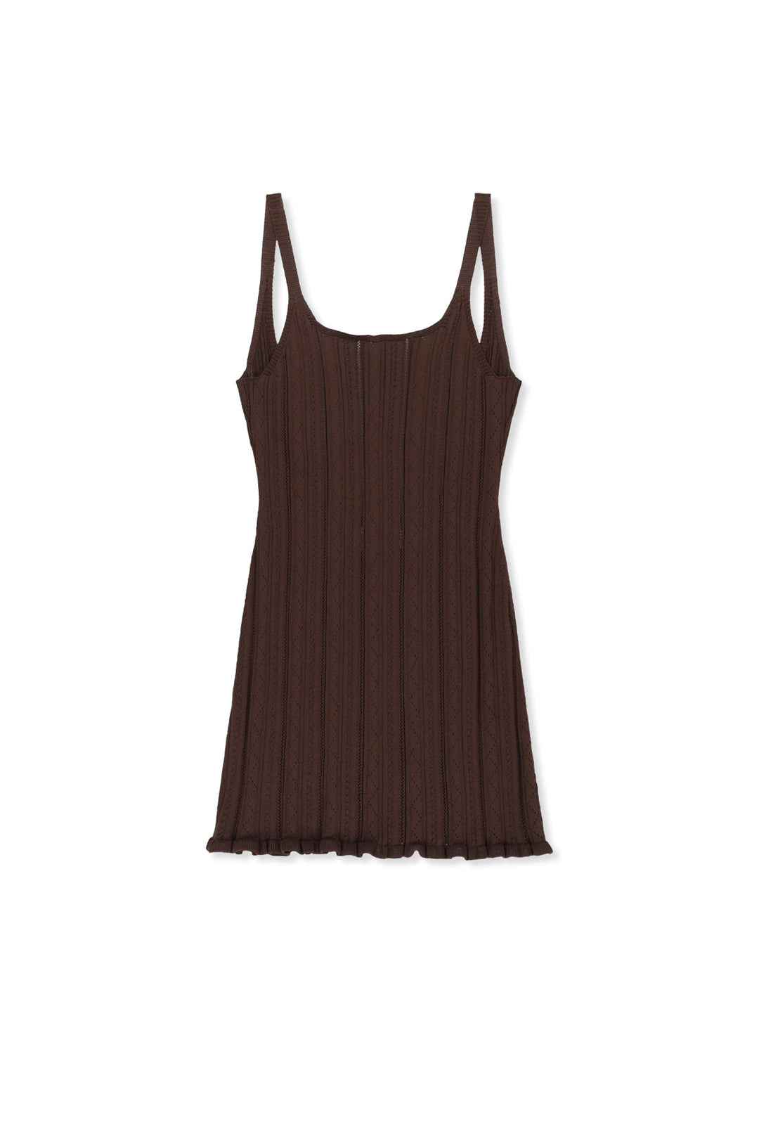 Matin Kim Open Back Ribbed Knit Dress — Brown