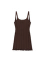 Matin Kim Open Back Ribbed Knit Dress — Brown