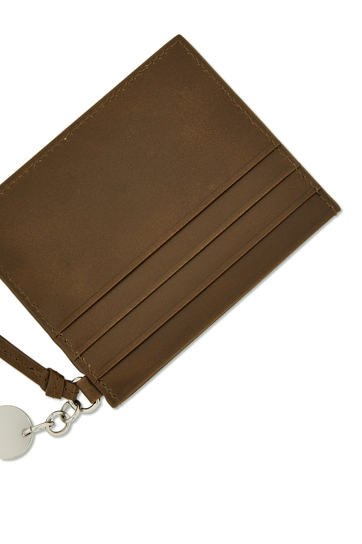 Matin Kim Steel Logo Rivet Card Wallet — Olive