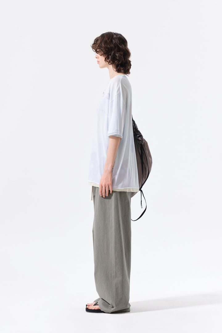 Matin Kim Sketch Graffiti Over Fit Top — Light Blue