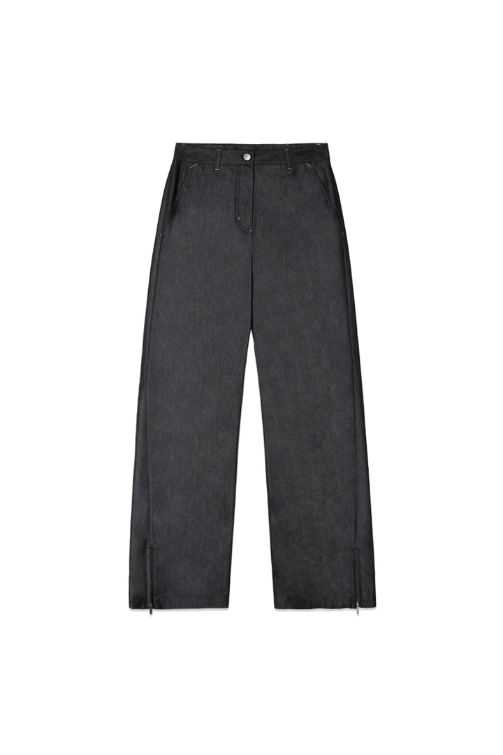 Matin Kim Back Tuck Detail Denim Pants — Black