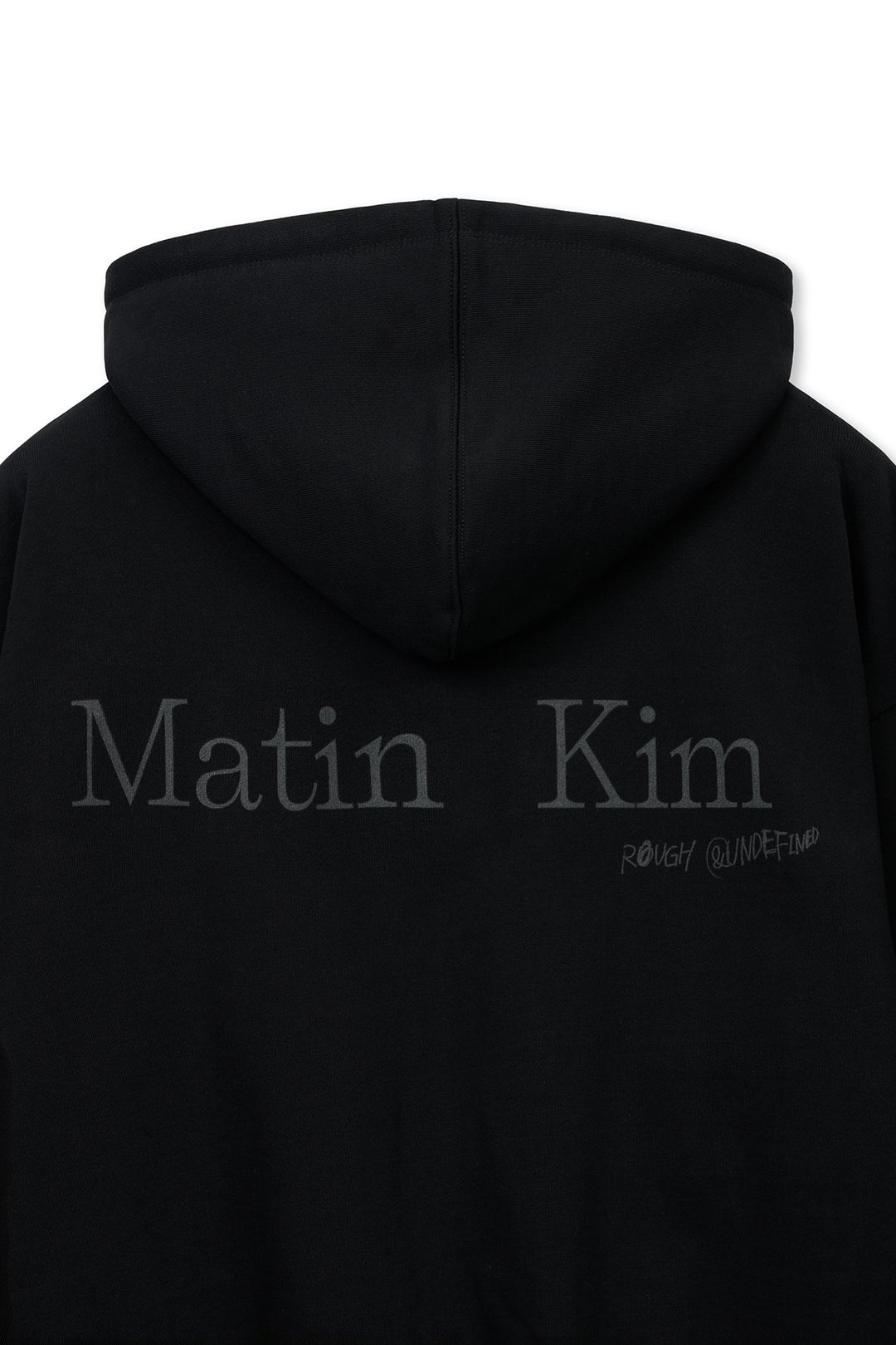 Matin Kim Back Logo Essential Zip Hoodie — Black