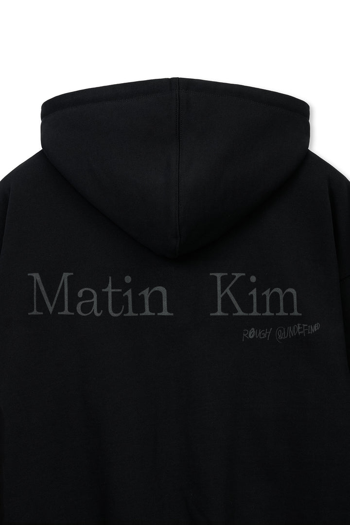 Matin Kim Back Logo Essential Zip Hoodie — Black