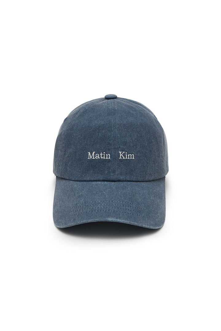 Matin Kim Mini Classic Logo Ball Cap Smoke — Blue