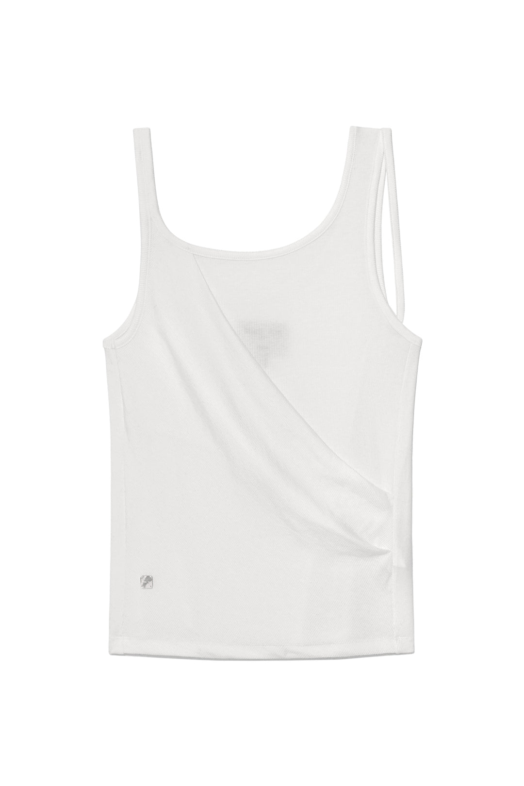 Matin Kim Unbalance Tuck Sleeveless Top — White