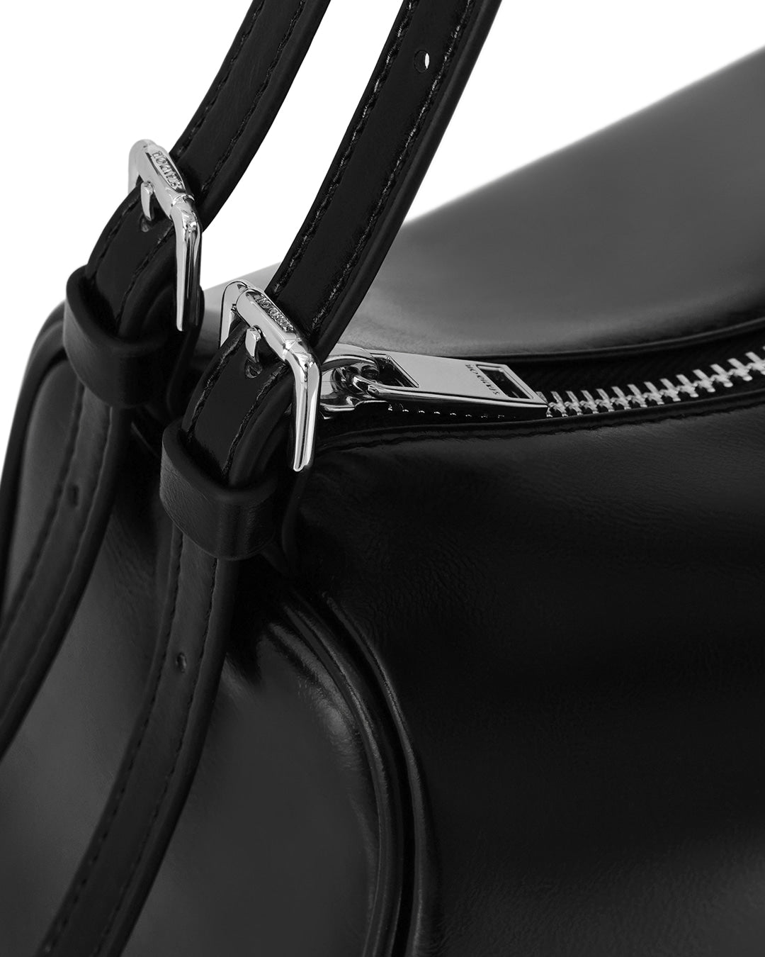 Stand Oil Melly Bag — Glossy Wrinkle Leather — Black