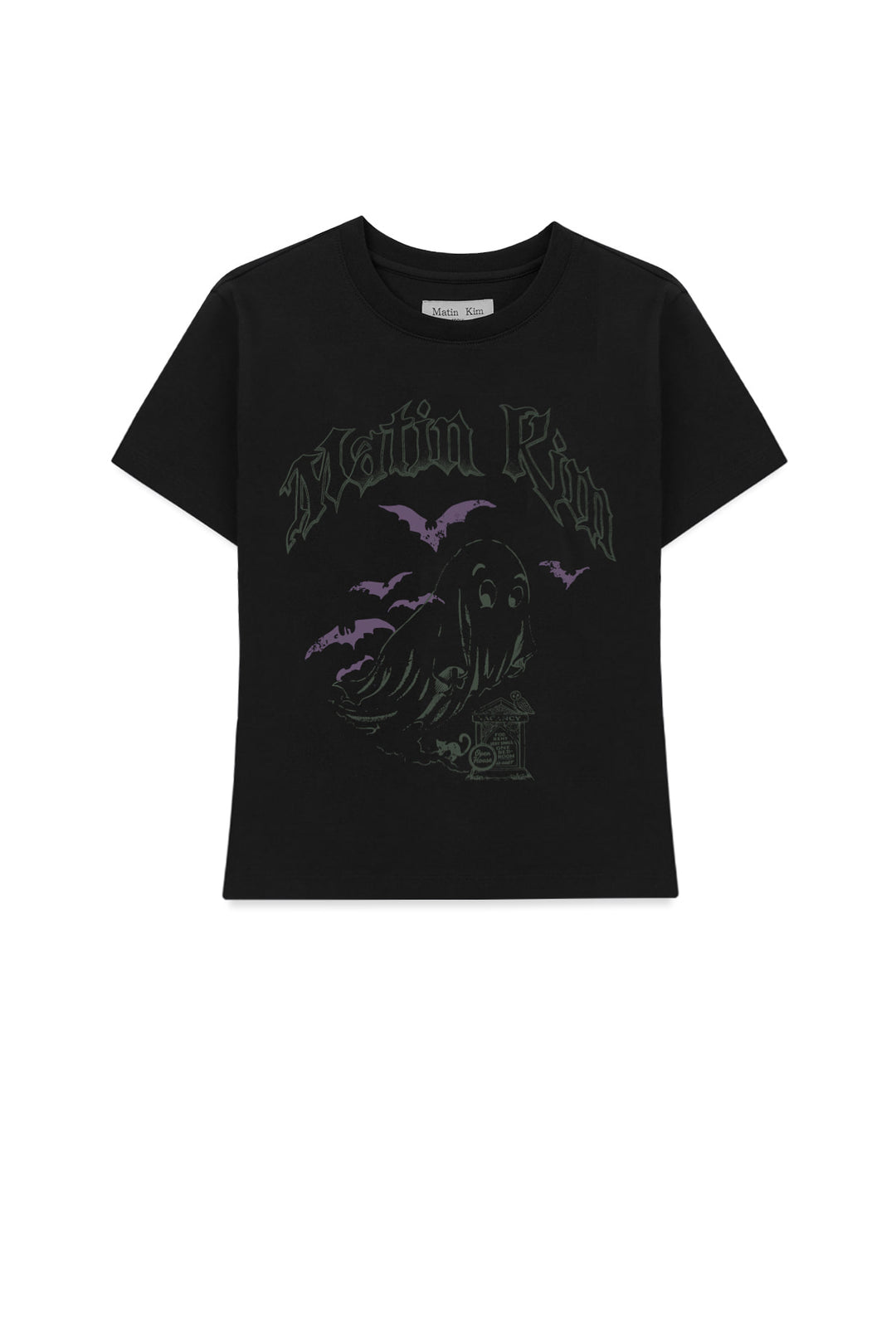 Matin Kim Ghost Artwork Crop Top — Black