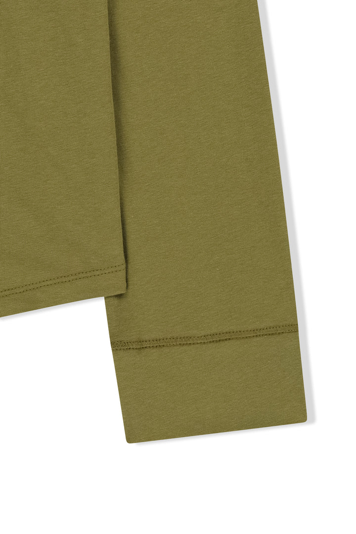 Matin Kim Asymmetric Button Closure Top — Olive
