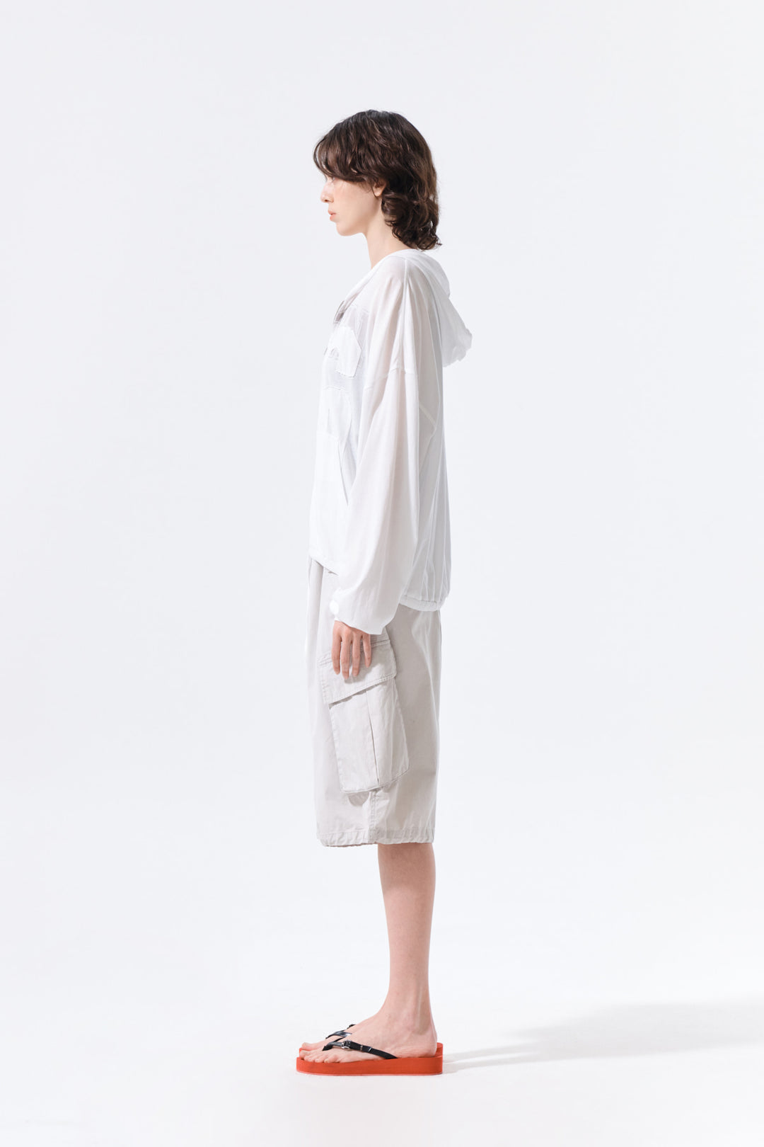 Matin Kim 16 Applique Logo Zip Hoody — White