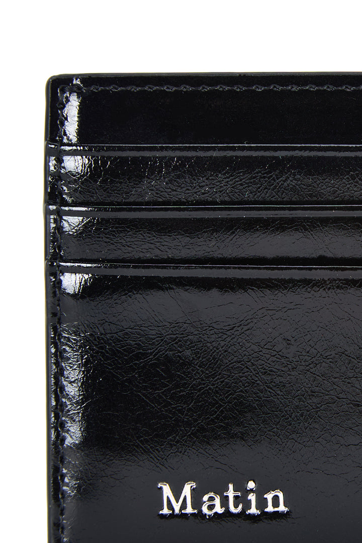 Matin Kim Steel Logo Card Wallet — Black