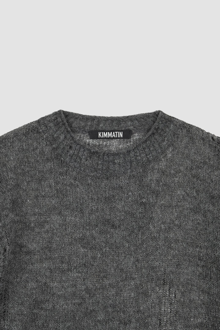 KIMMATIN Hand Warmer Layered Pullover — Charcoal