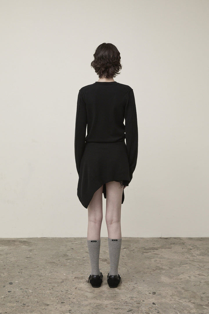 Matin Kim Cashmere Blended Round Knit — Black