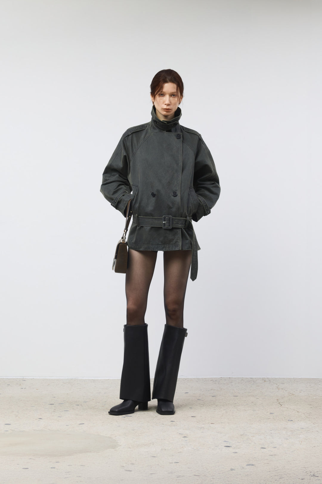KIMMATIN Washed Trench Jacket — Khaki