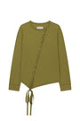 Matin Kim Asymmetric Button Closure Top — Olive