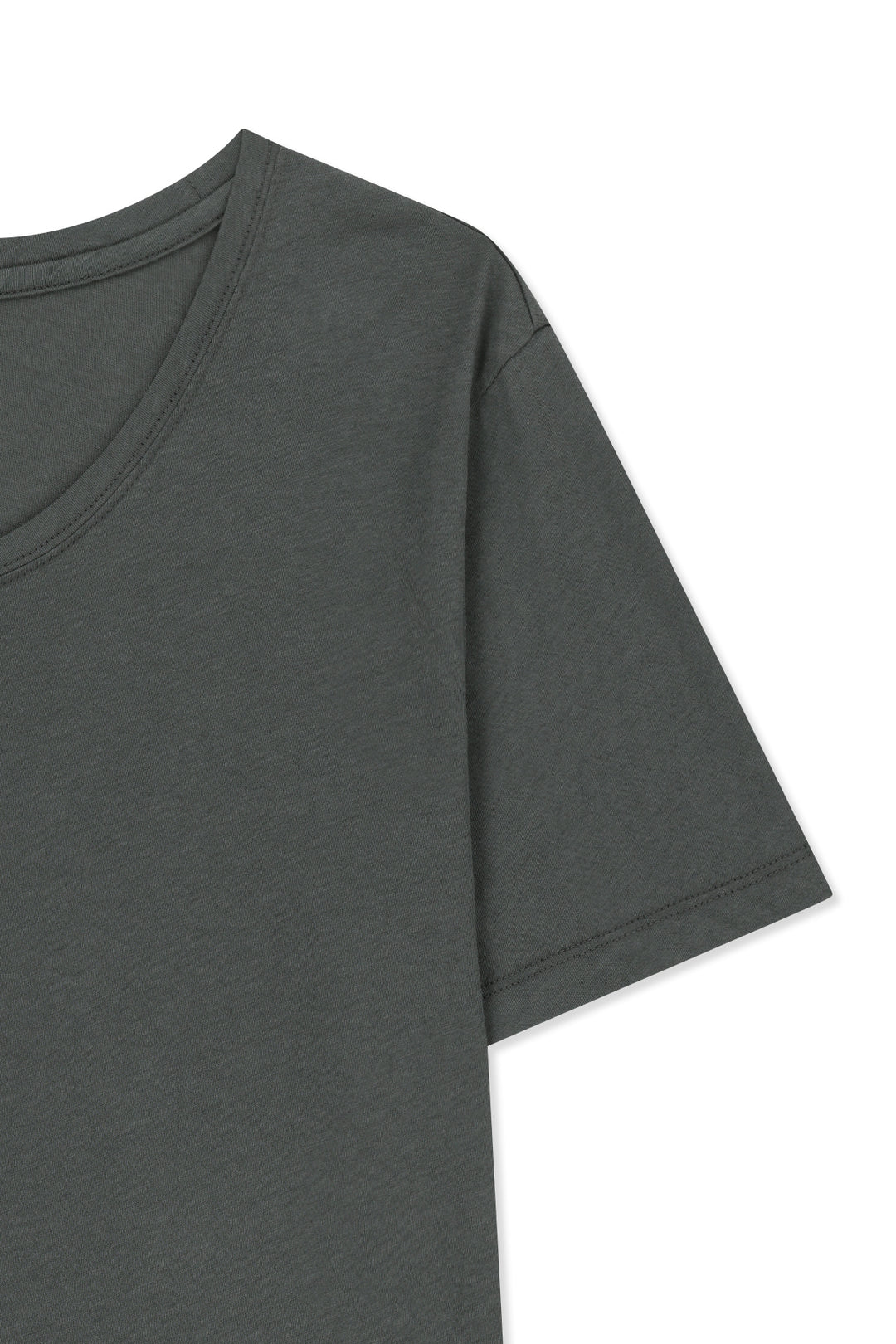 Matin Kim Label Point U Neck Top — Charcoal