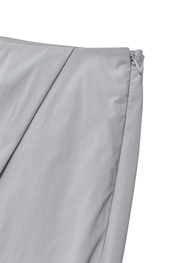 Matin Kim Shirring Layered Maxi Skirt — Light Grey