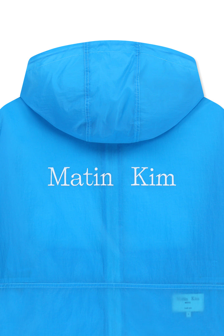 Matin Kim Back Logo Hoody Windbreaker — Blue