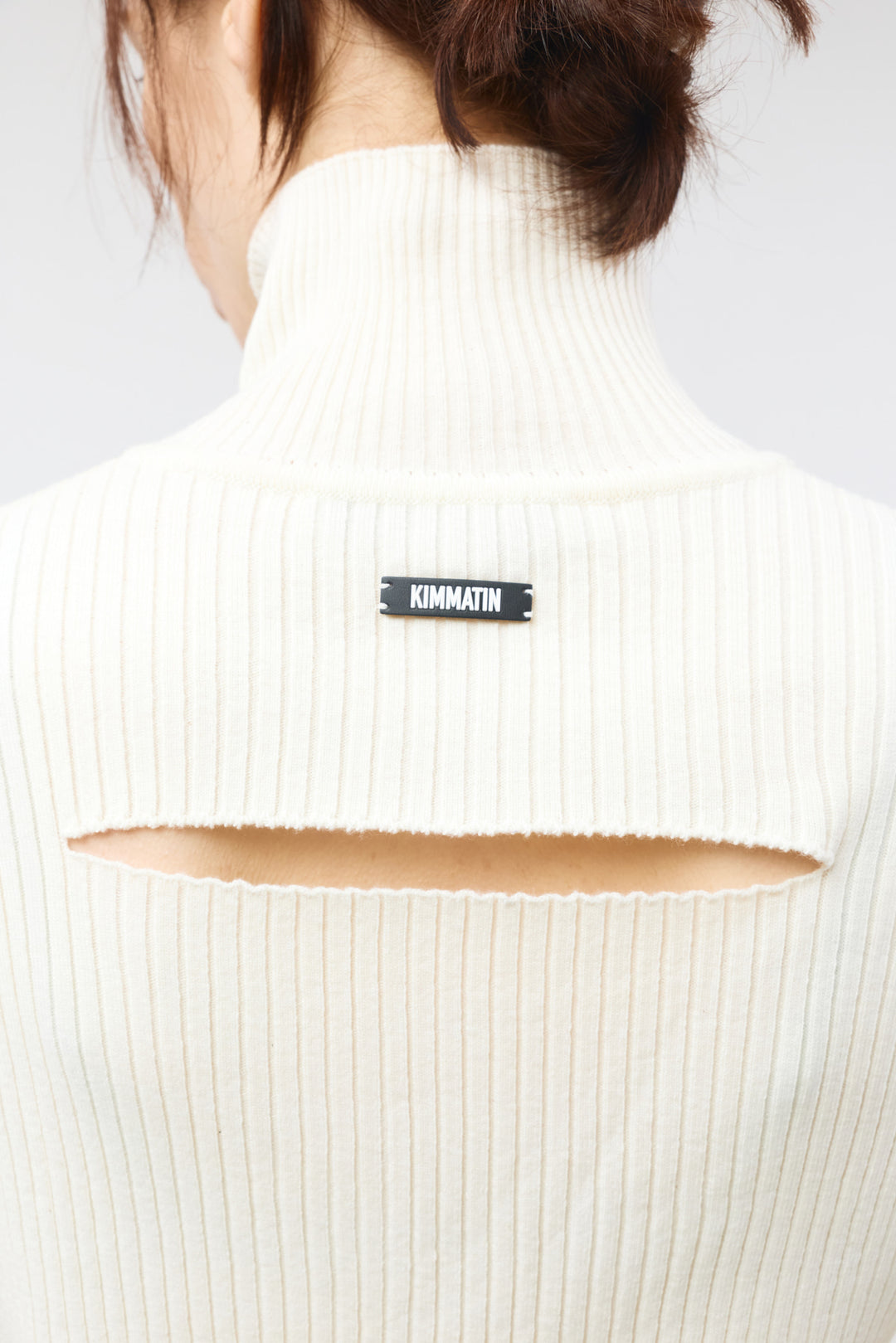 KIMMATIN High Neck Two Way Zip Cardigan — Ivory