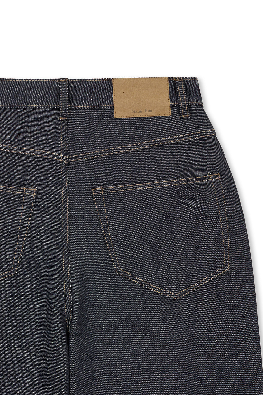 Matin Kim Dart Point Denim Pants — Dark Navy