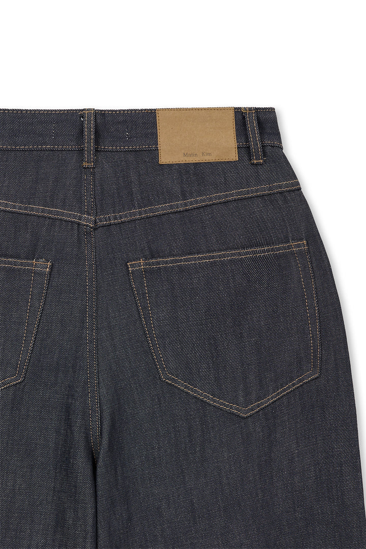 Matin Kim Dart Point Denim Pants — Dark Navy