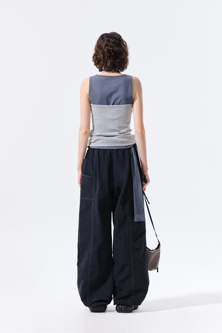Matin Kim Label Detail Halter Tank — Gray
