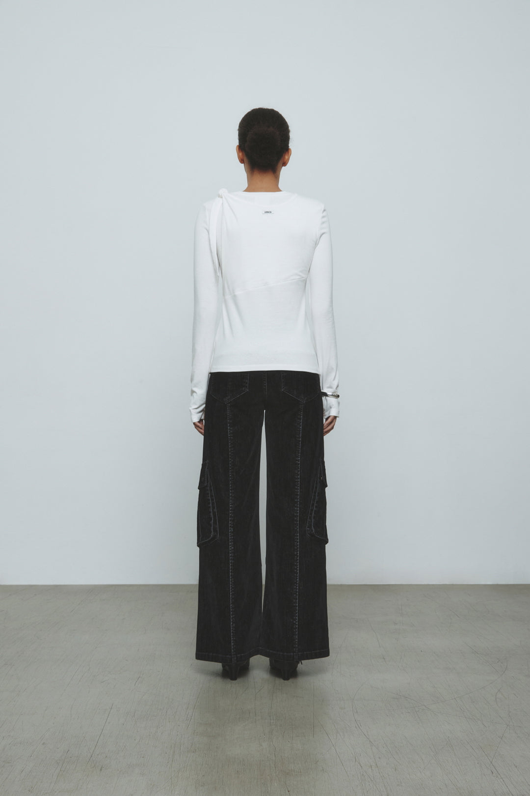 KIMMATIN Twist Strap Long Sleeve Top — Ivory