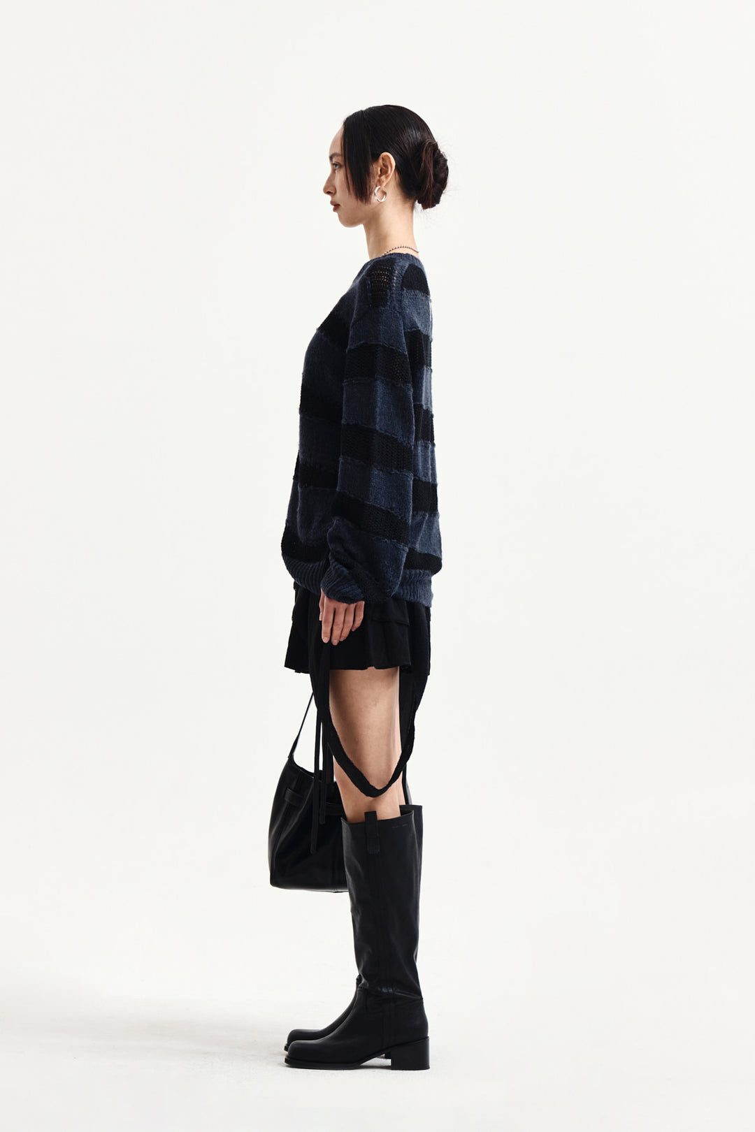 Matin Kim Multi Panel Layered Skirt — Black
