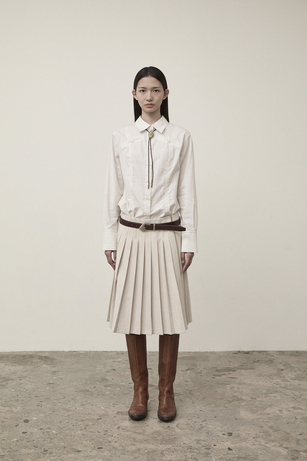 Matin Kim Pocket Line Point Shirt — Beige