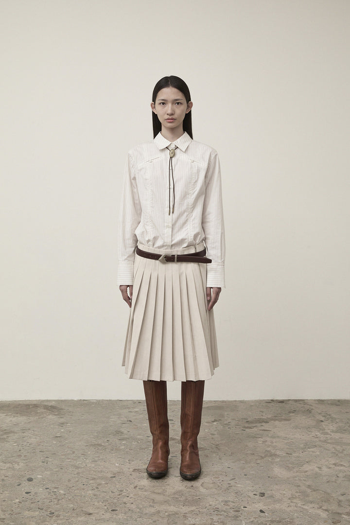 Matin Kim Pocket Line Point Shirt — Beige