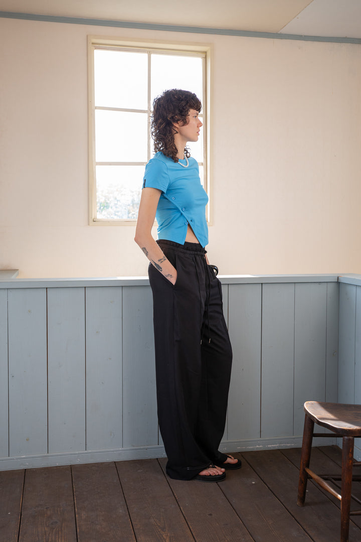 Matin Kim Layered Banding Sweatpants — Black