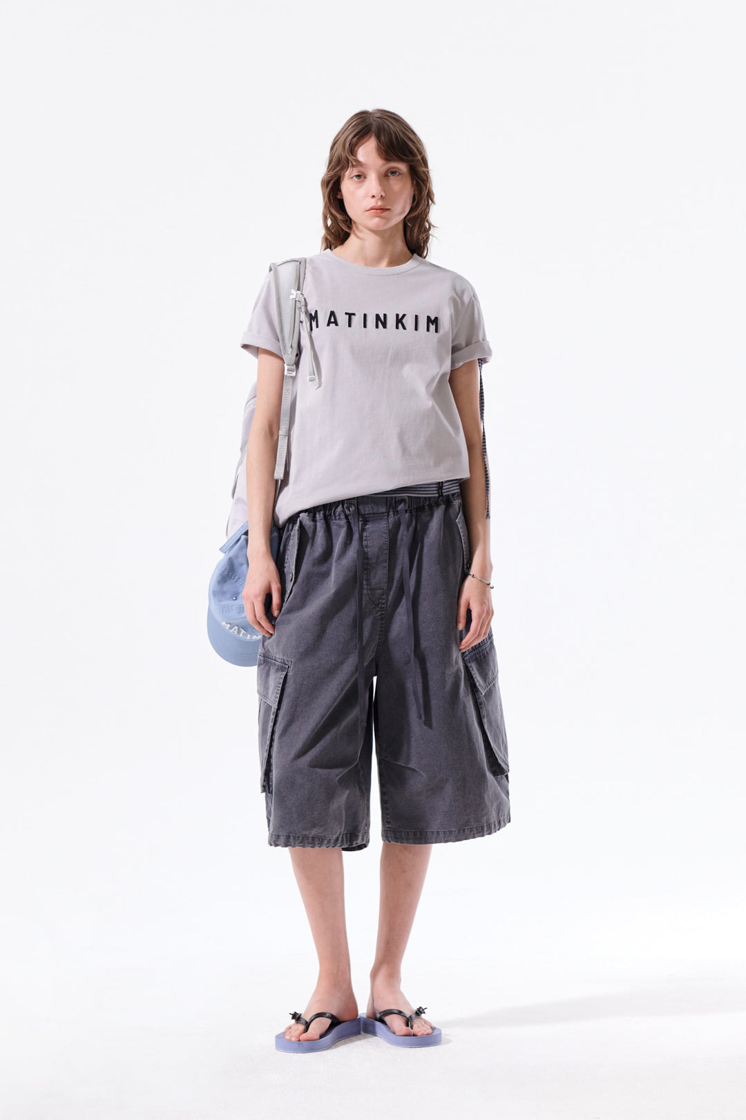 Matin Kim Applique Felt Logo Top — Gray