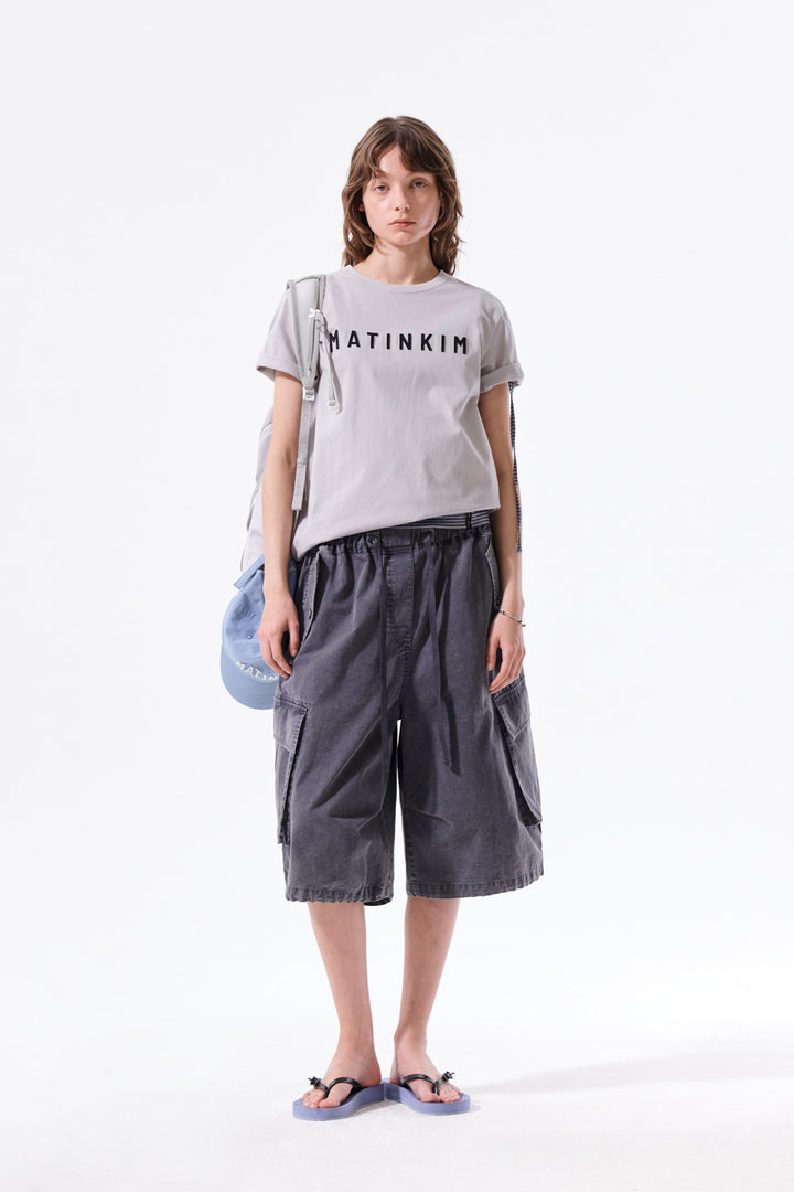 Matin Kim Applique Felt Logo Top — Gray