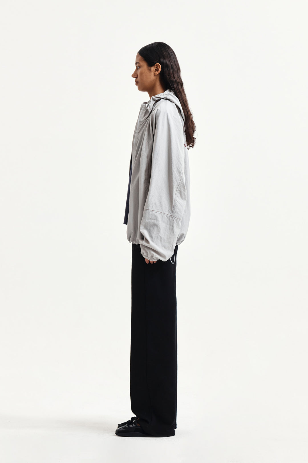Matin Kim Back Logo Windbreaker — Light — Beige