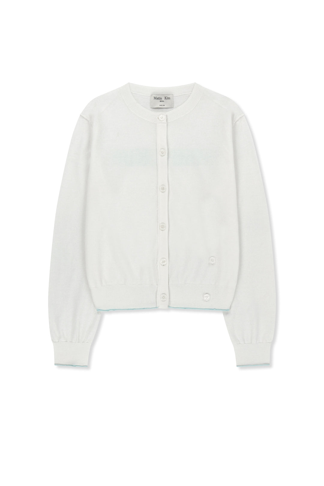 Matin Kim Back Logo Sheer Cardigan — White
