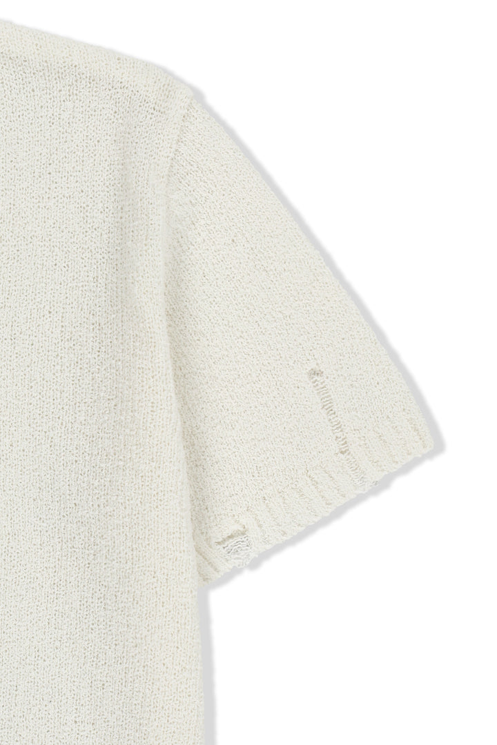 Matin Kim Half Sleeve Logo Pullover — White