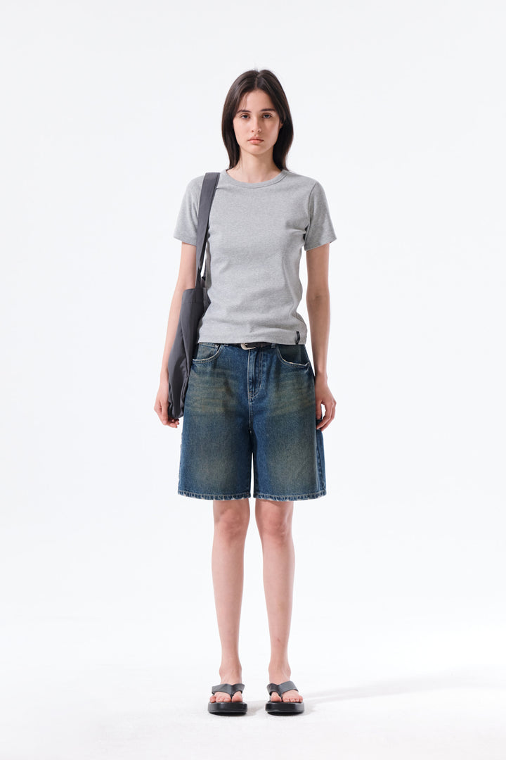 Matin Kim Carpenter Bermuda Denim — Blue
