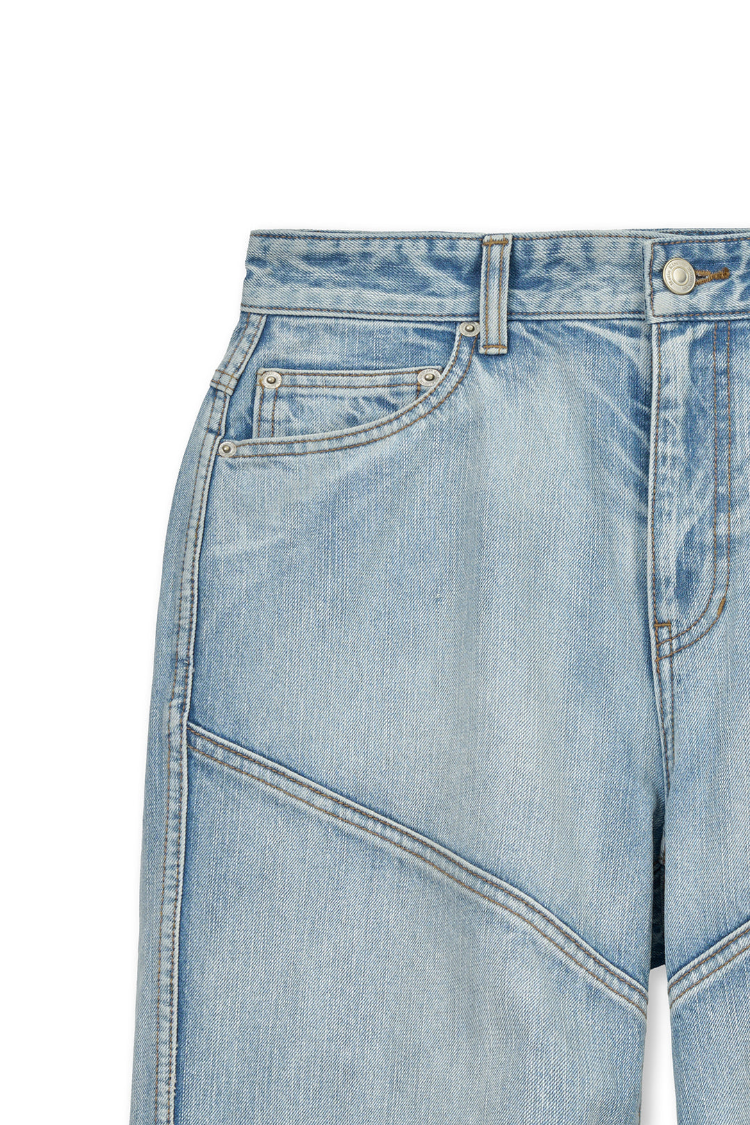 Matin Kim Panel Semi Wide Denim — Light Blue