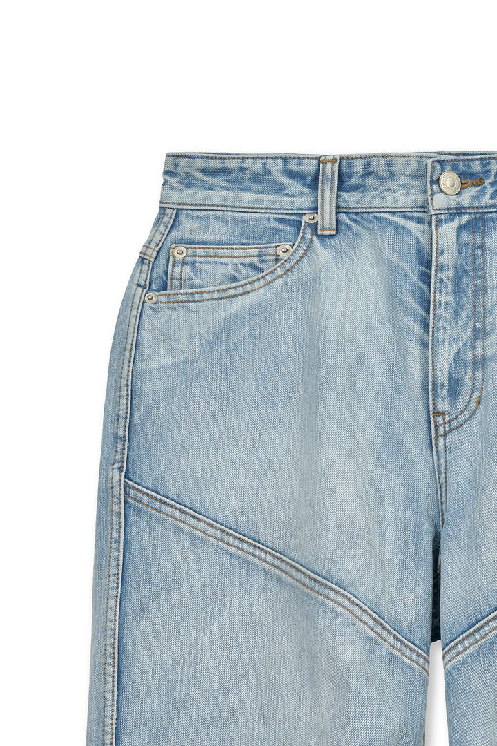 Matin Kim Panel Semi Wide Denim — Light Blue