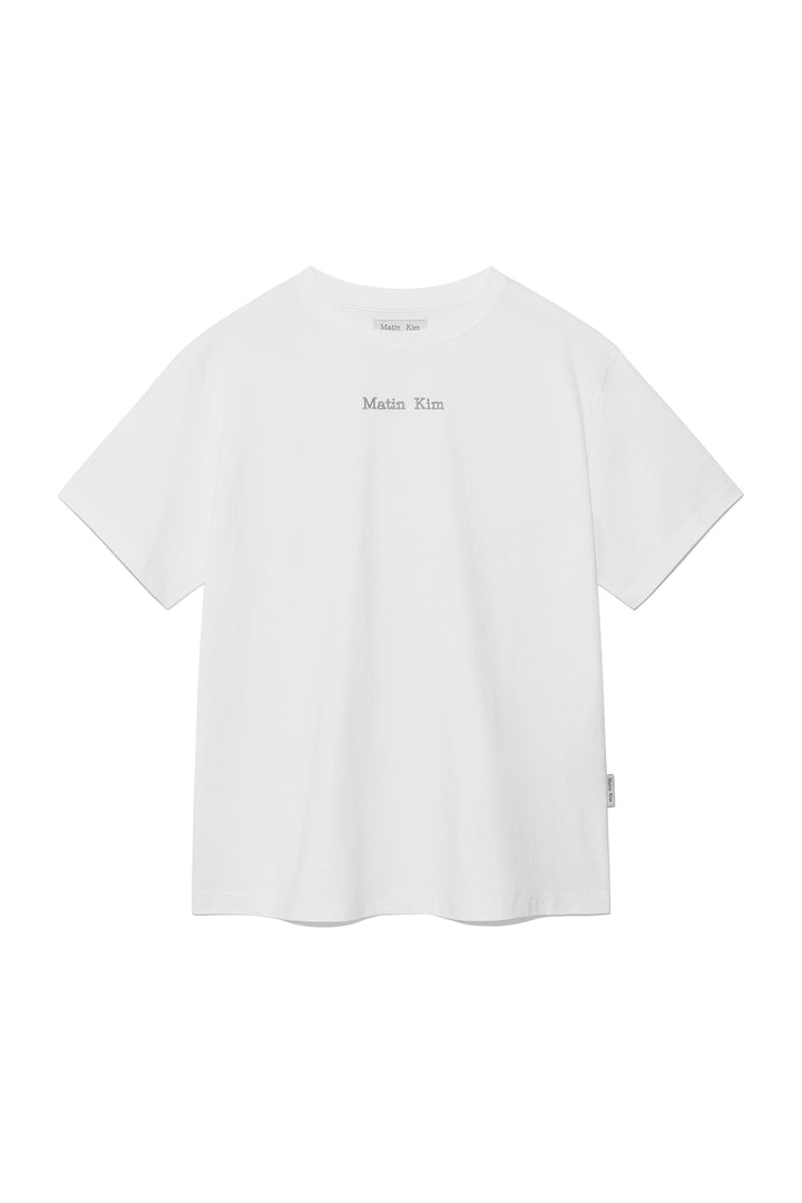 Matin Kim Embroidery Small Logo Oversize Top — White