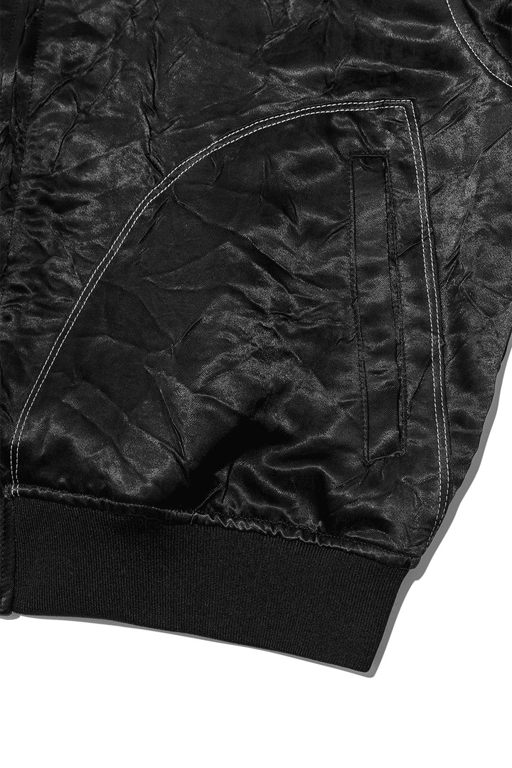 Matin Kim Back Logo Crinkle Blouson — Black