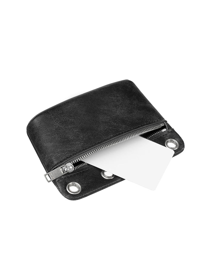 Stand Oil Loop Eyelet Pouch — Square Keychain Bag — Dark Gray