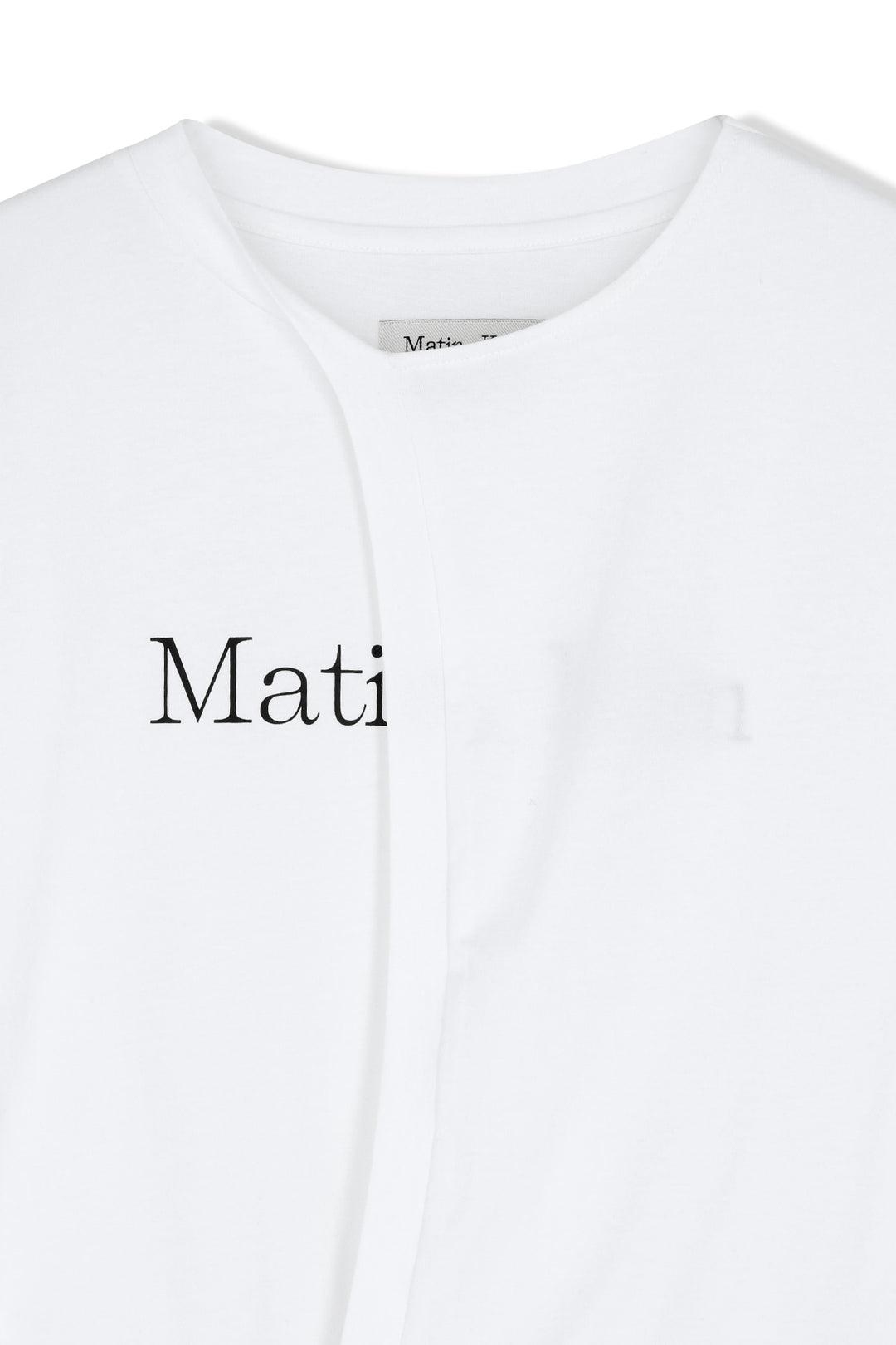 Matin Kim Tie Detail Draped Logo Top — White