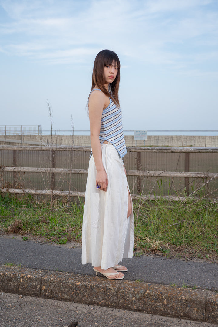 Matin Kim Multi Stripe Sleeveless Knit Top — Blue