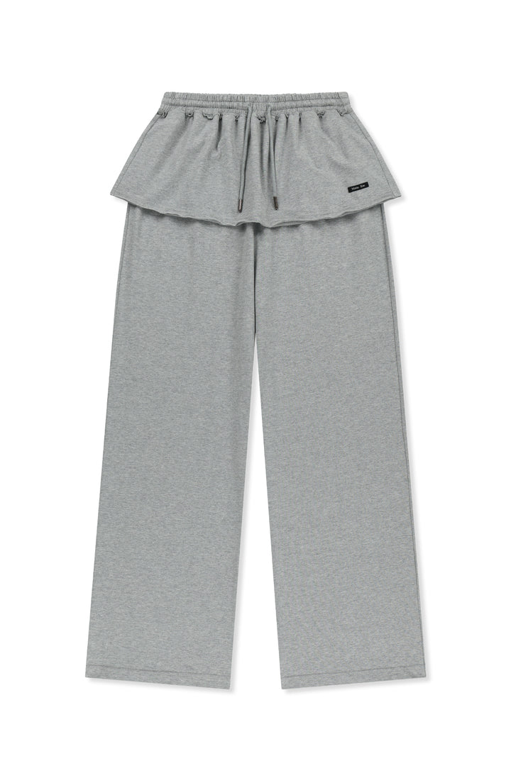 Matin Kim Layered Skirt Jersey Pants — Gray
