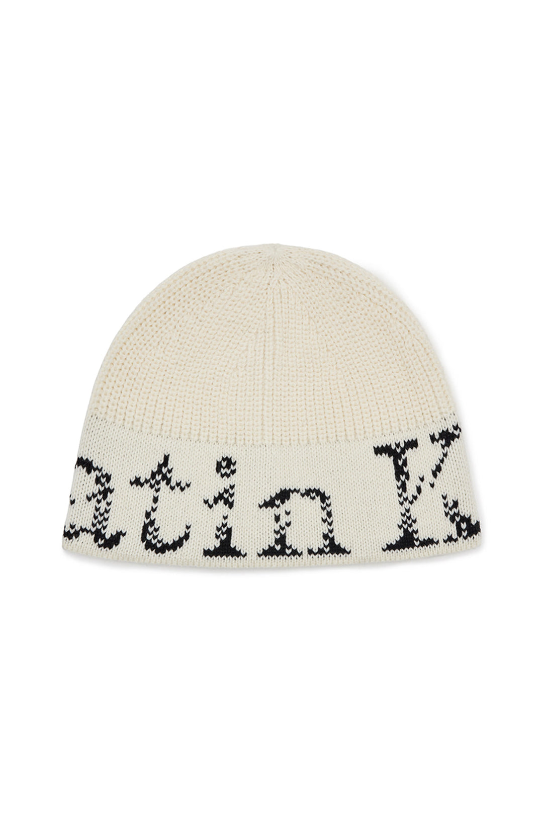 Matin Kim Cracked Logo Bucket Beanie — Ivory