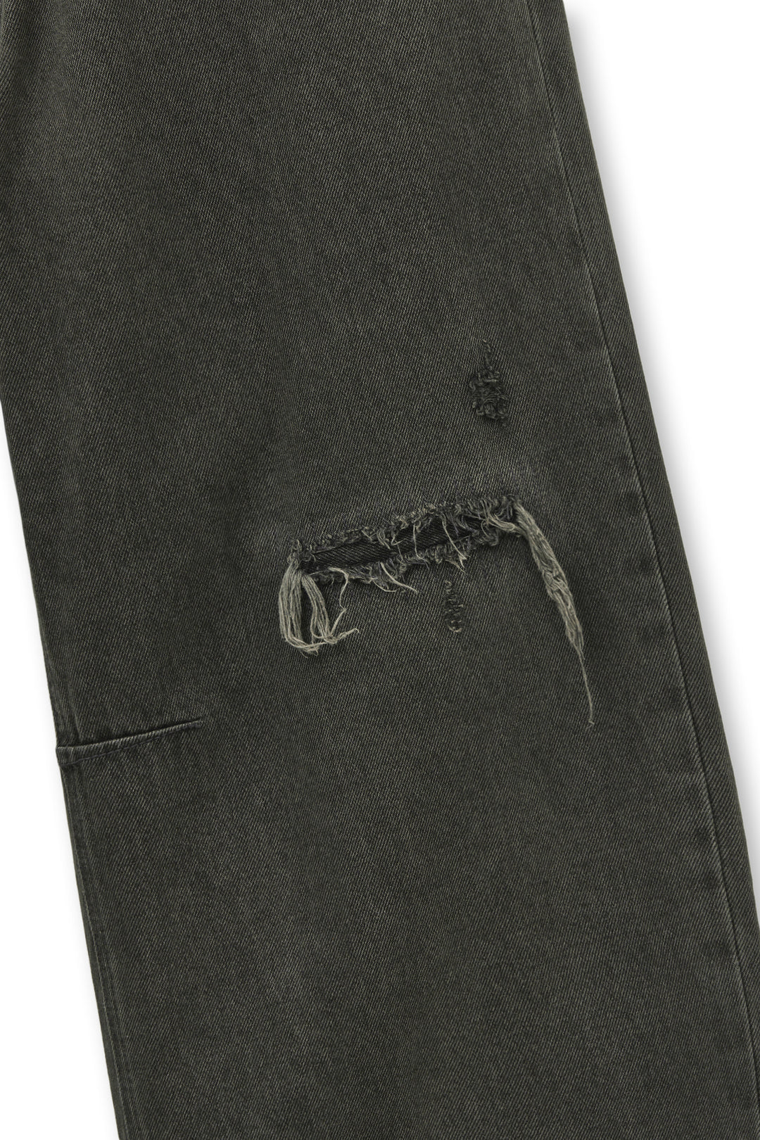 Matin Kim Back Logo Wide Denim — Charcoal