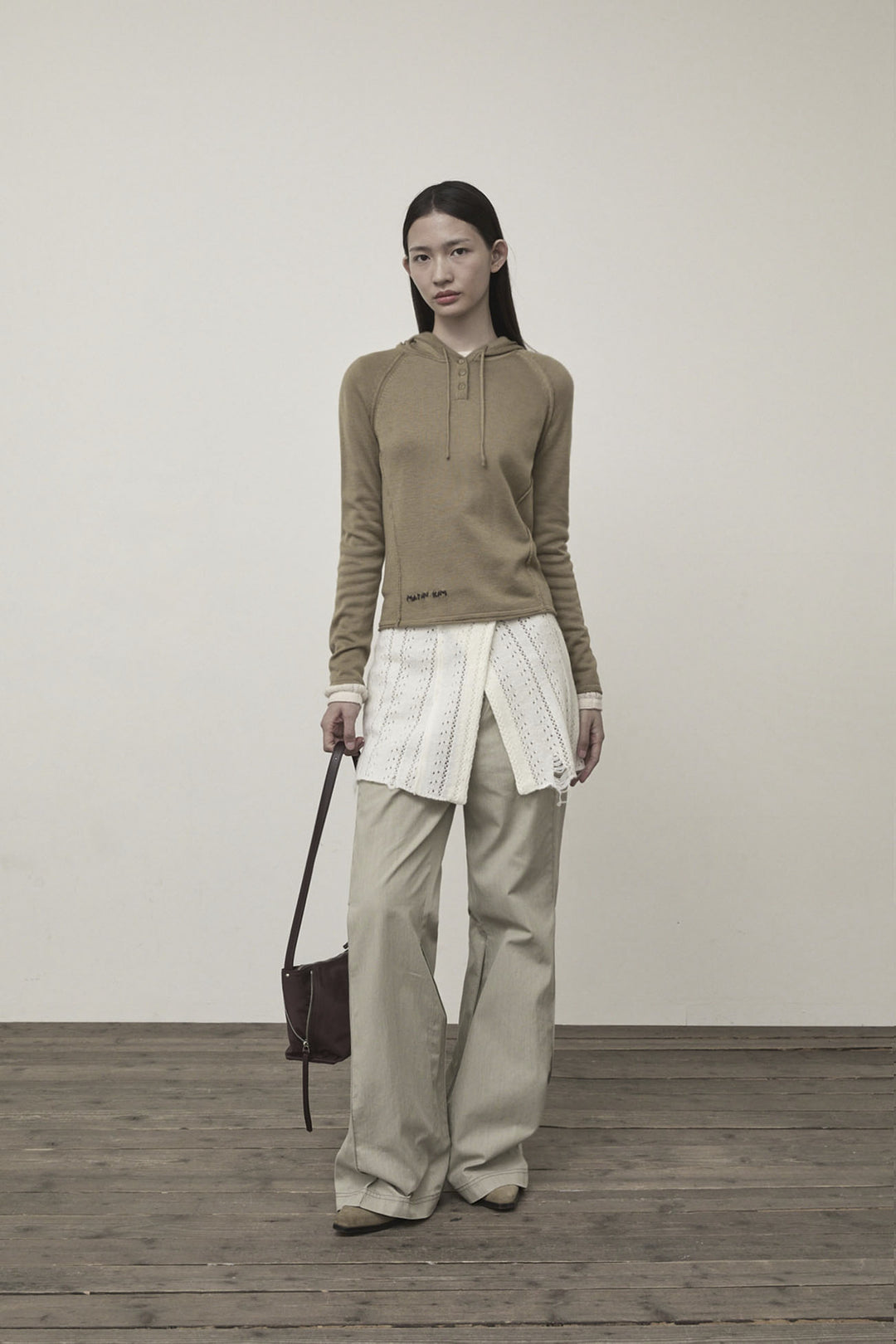 Matin Kim Punching Wrap Mini Skirt — Ivory