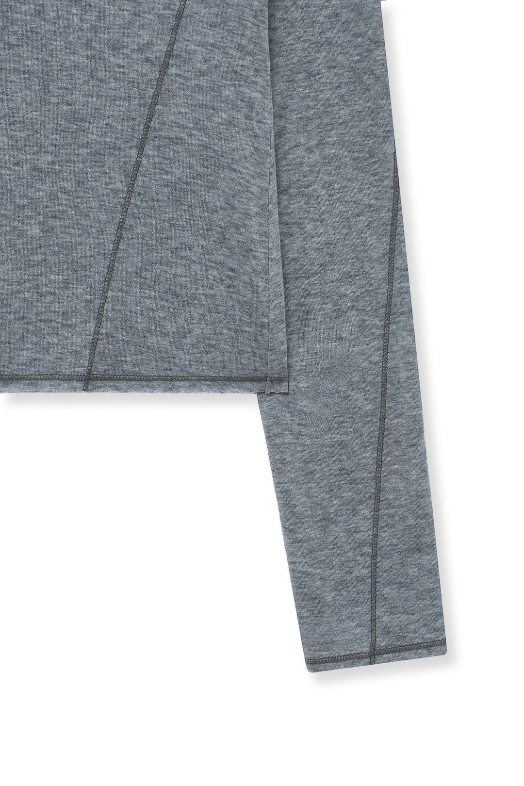 Matin Kim Button Slit Half Neck Top — Gray