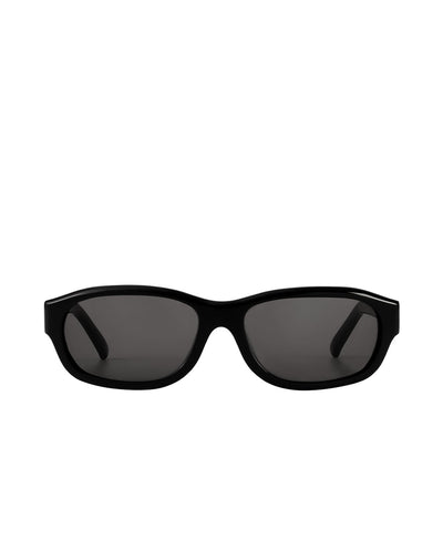 Stand Oil Curved Glow Semi-Goggle Sunglasses — Black