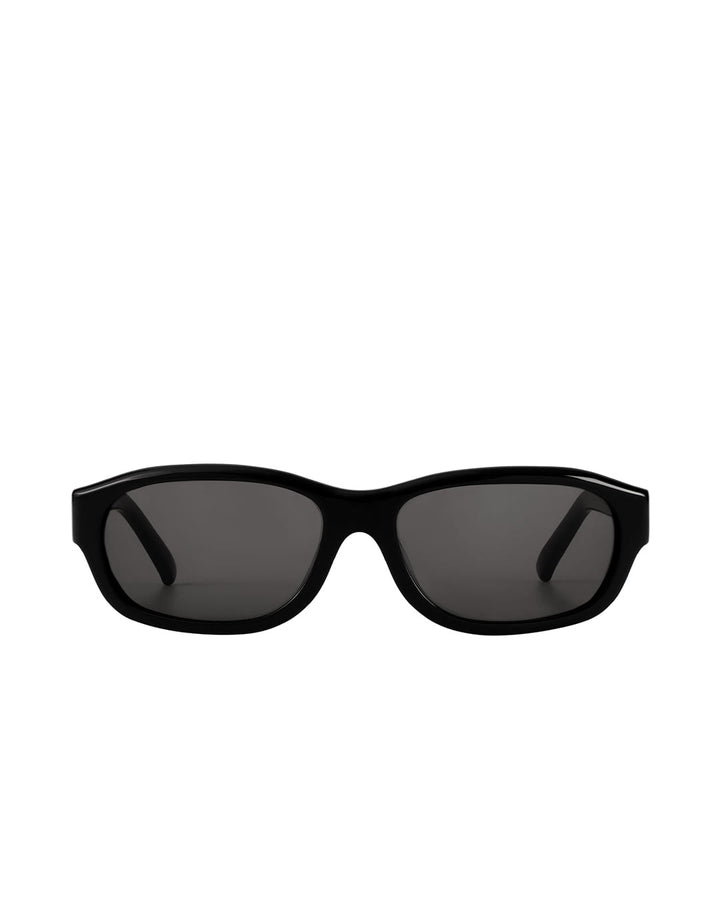 Stand Oil Curved Glow Semi-Goggle Sunglasses — Black